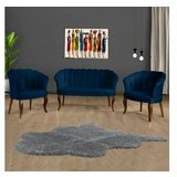 Atelier Del Sofa sofa i fotelja daisy walnut wooden dark blue Cene