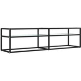 TV ormarić boja bijelog mramora 160x40x40,5 cm kaljeno staklo | shoptok.hr