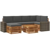 vidaXL Kotna sedežna garnitura z blazino 7 pcs Naravna in antracitna, (5000271182) | Shoptok.si