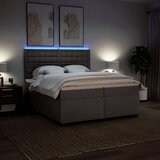  Krevet s oprugama i madracem smeđesivi 200x200 cm od tkanine | shoptok.hr