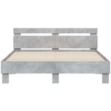 vidaXL Posteljni okvir z vzglavjem betonsko siv 140x200 cm inž. les | Shoptok.si