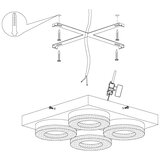 Eglo fradelo zidna/stropna/4, led, 4x4w, krom/kristal | shoptok.hr