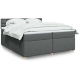 vidaXL Krevet s oprugama i madracem tamnosivi 200 x 200 cm od tkanine | shoptok.hr