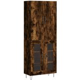 Maison Chic Visoka Komoda - Predalnik dimljen hrast 69,5x34x180 cm inženirski les, (21721441) Cene