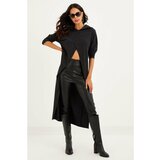 Cool & Sexy Women's Anthracite Hooded Double Breasted Tunic Dress YI2376 Cene'.'