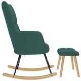  Stolica za ljuljanje s osloncem za noge od tkanine tamnozeleno | shoptok.hr
