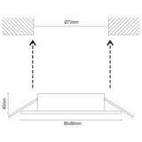  Okvir za ugradno svetlo GU10 8,6x8,6 cm crni | Eponuda.com