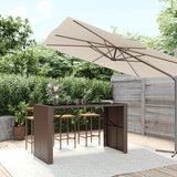  Barski stol sa staklenom pločom smeđi 185x80x110 cm poliratan | shoptok.hr