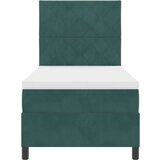 vidaXL box spring krevet s madracem tamno zelena jednokrevetni baršun | shoptok.hr