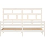  Okvir za krevet od masivne borovine bijeli 200 x 200 cm | shoptok.hr