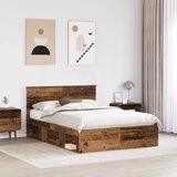  Krevetna konstrukcija s uzglavljem Staro drvo 135 x 190 cm | shoptok.hr