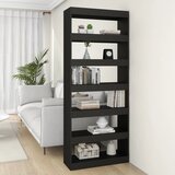  The Living Store Knjižna omara/pregrada črna 80x30x198 cm iverna plošča - Knjižna Omara, (21431192) Cene