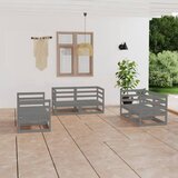 Maison Chic Seti vrtnega pohištva - Vrtna garnitura - Vrtni pohištvo set 6-delna siva trdna borovina, (21819148) | Shoptok.si
