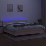  Box spring s madracem LED krem 200x200 cm od tkanine | shoptok.hr