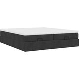  Otomanski okvir kreveta s madracima crni 200x200cm od tkanine | shoptok.hr