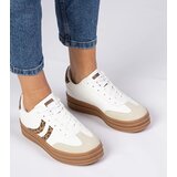 Gemre White women's sneakers with leopard print detail Melly | Shoptok.si
