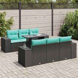  Vrtna garnitura - 7-dijelni set vrtnih sofa od poliratana s jastucima crni bagrem - Crna 1 | shoptok.hr