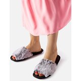 Gemre Black slippers with gray fur INBLU | shoptok.hr