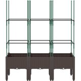  Vrtna sadilica s rešetkom smeđa 120 x 40 x 142,5 cm PP | Eponuda.com