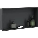 vidaXL Niša za tuš mat crna 62x32x9 cm nehrđajući čelik | shoptok.hr