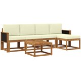  Set vanjskih sofa 6 pcs Prirodna i krem Poliester | shoptok.hr
