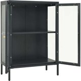  Komoda antracit 75 x 35 x 105 cm od čelika i stakla | shoptok.hr
