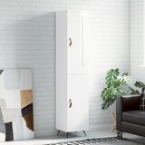 vidaXL Visoka omara visok sijaj bela 34,5x34x180 cm inženirski les Cene