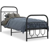  Metalni okvir kreveta uzglavlje i podnožje crni 75x190 cm | shoptok.hr