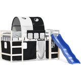  The Living Store Otroški pograd s tunelom bel in črn 90x190 cm trdna borovina - Otroški Pograd, (21448954) | Shoptok.si
