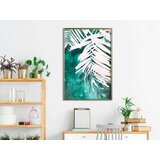  Poster - White Palm on Teal Background 20x30 | shoptok.hr
