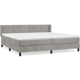  Krevet s oprugama i madracem svjetlosivi 200x200 cm baršunasti | shoptok.hr