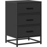 Maison Chic Nočna omarica - Nočna miza črna 40x34,5x60 cm inž. les in kovina, (21687287) Cene