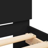  Okvir za krevet s uzglavljem crni 75x190 cm konstruirano drvo | shoptok.hr