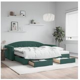 vidaXL Izvlečna dnevna postelja s predali tm. zelena 100x200 | Shoptok.si