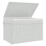  Košara za rublje s poklopcem bijela 55,5x35x34 cm od poliratana | Eponuda.com