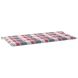 vidaXL Blazina za vrtno klop rdeč karo vzorec 100x50x3 cm blago | Shoptok.si