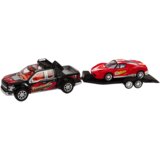  Auto za igru s prikolicom i sportskim autićem - crni | Shoptok.si