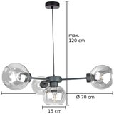  Luster na sajli KALIOPE 4xE27/60W/230V crna/prozirna | Eponuda.com