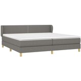  Box spring postelja z vzmetnico temno siva 200x200 cm blago, (20724717) | Shoptok.si