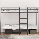 vidaXL Dvoposteljna postelja brez vzmetnice črna 100x200 cm jeklo | Shoptok.si
