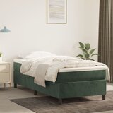 vidaXL Box spring postelja z vzmetnico temno zelena 100x200 cm žamet Cene