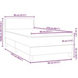  spring postelja z vzmetnico Svetlo siva 80x210 cm žamet, (21791159) | Shoptok.si