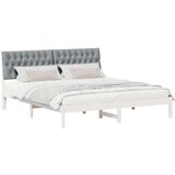 vidaXL Krevetni okvir s tapiciranim uzglavljem Bijelo 180 x 200 cm | shoptok.hr
