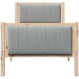  Okvir kreveta s uzglavljem Smeđa i svijetlo siva 75 x 190 cm | shoptok.hr