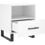 vidaXL Nočna omarica bela 40x35x47,5 cm inženirski les | Shoptok.si