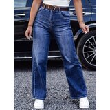 DStreet Spodnie damskie RETROFIT jeansowe szerokie z wysokim stanem niebieskie | shoptok.hr