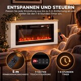  Električni kamin s grijačem 12 boja plamena TV ormarić s kaminom za televizore do 55 inča 114 cm bijela | shoptok.hr