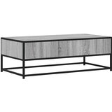 vidaXL Klubska mizica siva sonoma 100x50x35 cm inžen. les in kovina | Shoptok.si