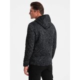 Ombre Bluza męska nierozpinana kangurka z kapturem - grafitowy melanż | shoptok.hr