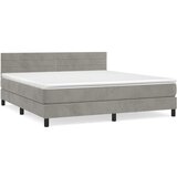 Maison Chic Box spring postelja - Vzmetna postelja z vzmetnico svetlo siva 160x200 cm žamet SL15397, (21904837) | Shoptok.si